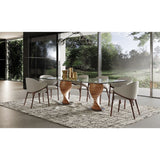 Twisted Wood Base Dining Table | OROA Modern Cleveland