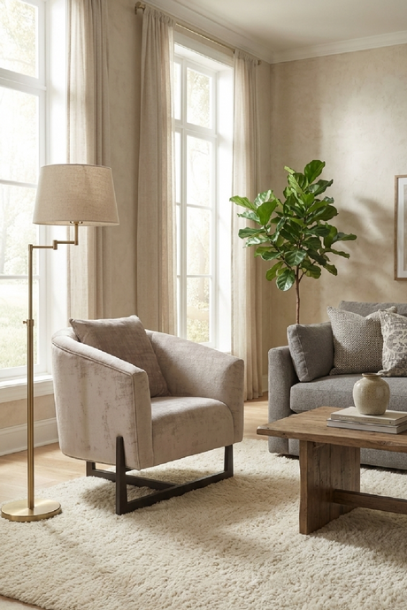 Curved Gray Accent Chair | OROA Modern Forbis | Oroa.com