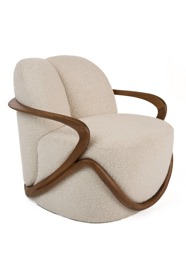 alnut-Framed White Accent Chair | OROA Modern Fortuna | Oroa.com