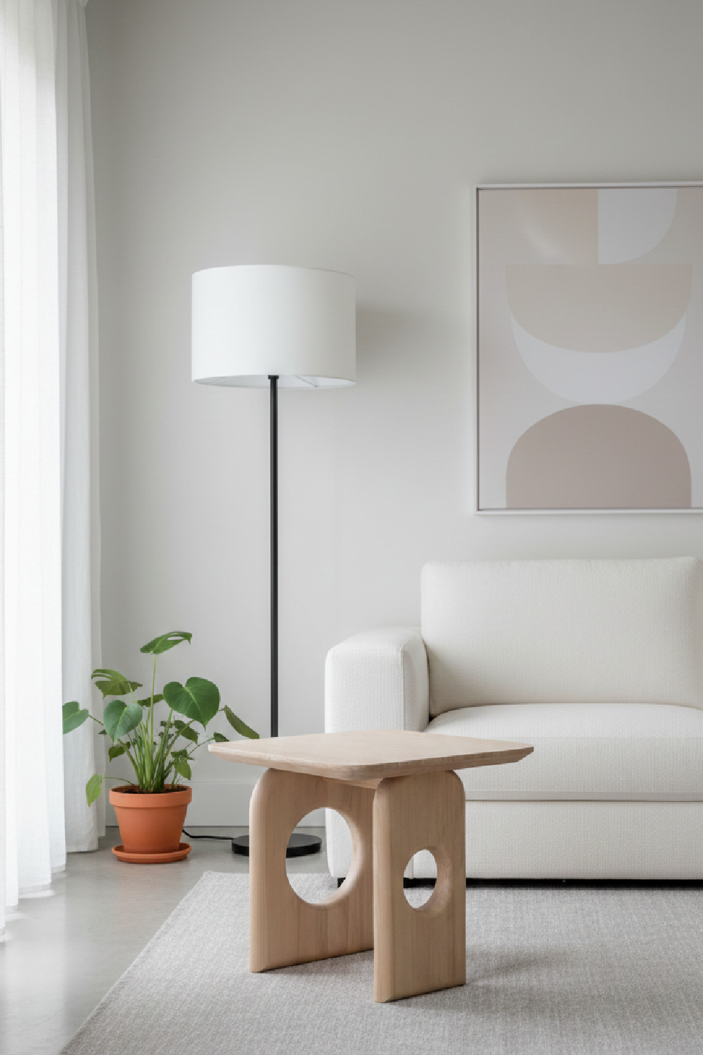 Beige Marble End Table | OROA Modern Osaka