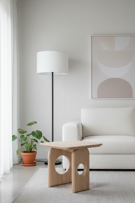 Beige Marble End Table | OROA Modern Osaka