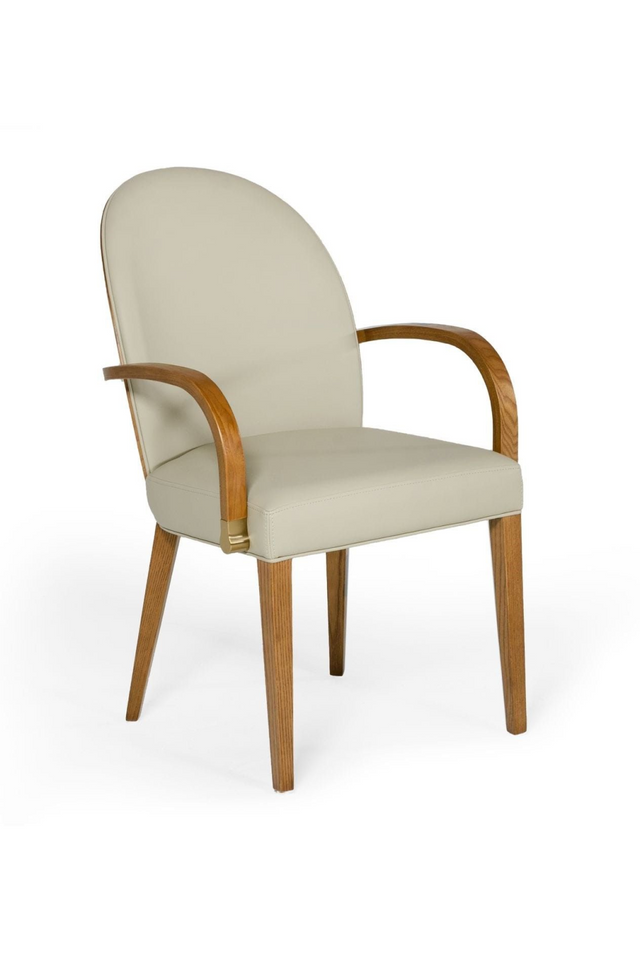 Taupe Vegan Leather Dining Armchair | OROA Modern Rexford | Oroa.com