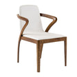 Walnut Framed Cream Dining Chair – Falcon – angled view