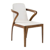 Walnut Framed Cream Dining Chair – Falcon – angled view