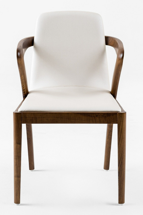 Walnut Framed Cream Dining Chair | OROA Modern Falcon | Oroa.com