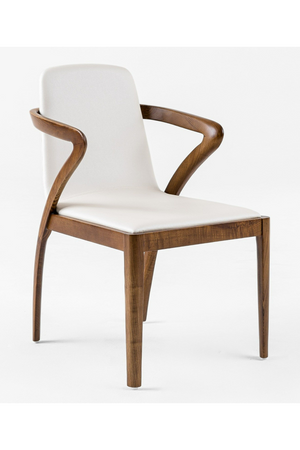 Walnut Framed Cream Dining Chair | OROA Modern Falcon | Oroa.com