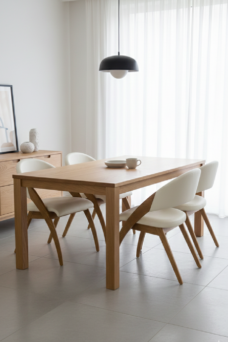 Ash Framed Cream Dining Chair | OROA Modern Lucas | Oroa.com