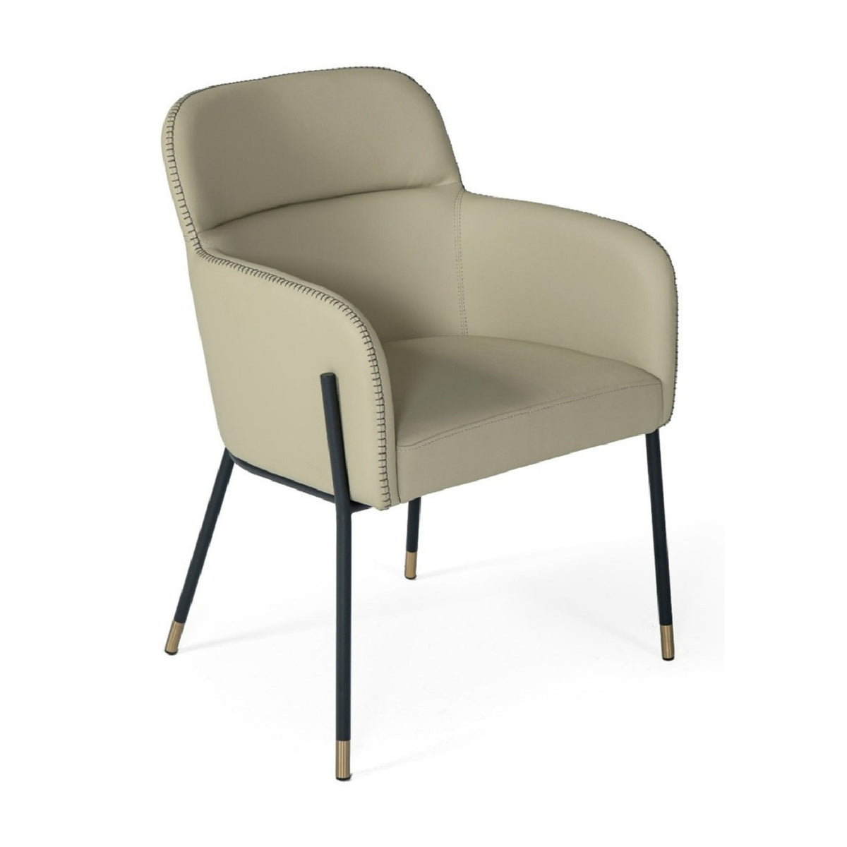 Gray Vegan Leather Dining Armchair | OROA Modern Brady