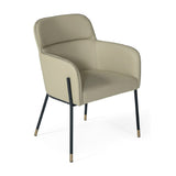 Gray Vegan Leather Dining Armchair | OROA Modern Brady