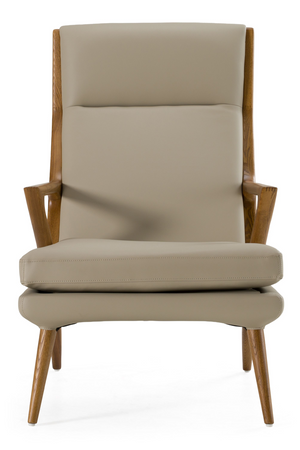 Beige Leatherette Lounge Chair & Ottoman | OROA Modern | Oroa.com