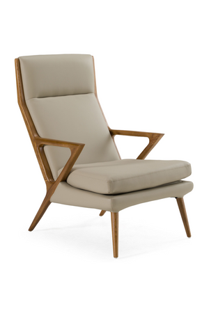 Beige Leatherette Lounge Chair & Ottoman | OROA Modern | Oroa.com