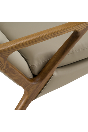 Beige Leatherette Lounge Chair & Ottoman | OROA Modern | Oroa.com