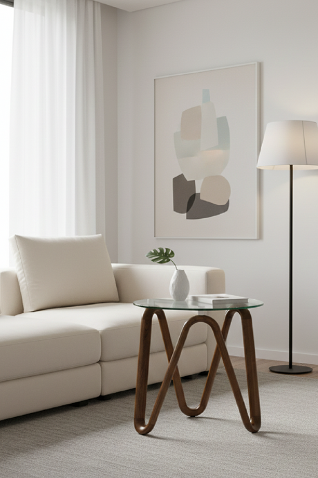 Glass Round End Table | OROA Modern Lassen