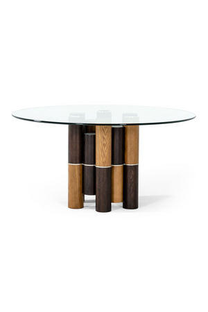 Cylindrical Walnut Base Dining Table | OROA Modern Greta | Oroa.com