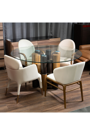 Cylindrical Walnut Base Dining Table | OROA Modern Greta | Oroa.com