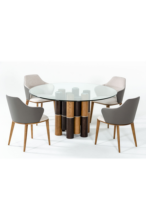 Cylindrical Walnut Base Dining Table | OROA Modern Greta | Oroa.com