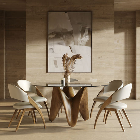 Round Tempered Glass Dining Table | OROA Modern Seguin