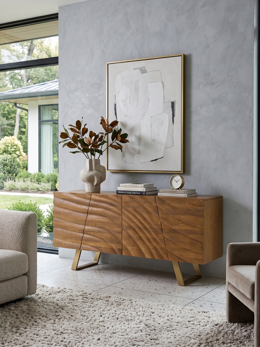 Wave Patterned Ash Sideboard | OROA Modern Finley