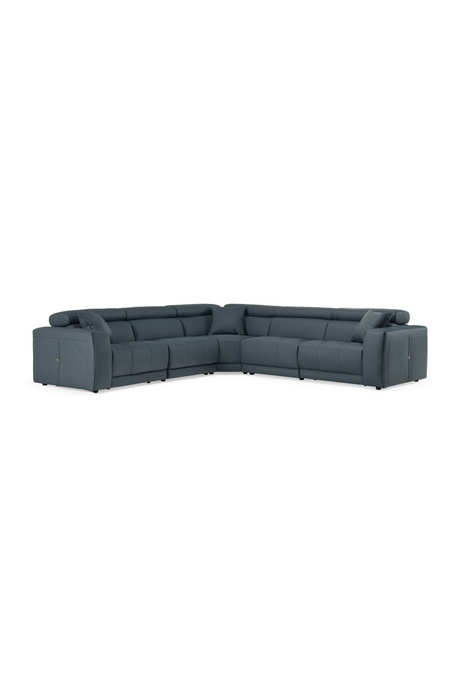Blue Leather Recliner Sectional Sofa | OROA Modern Dalton | Oroa.com
