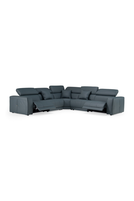 Blue Leather Recliner Sectional Sofa | OROA Modern Dalton | Oroa.com