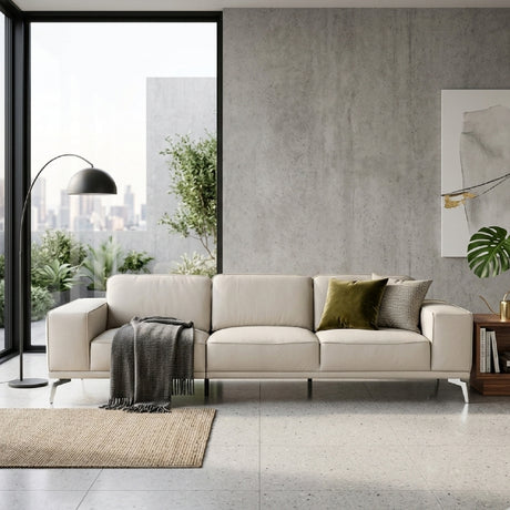   Gray Italian Leather Sofa | Oroa.com