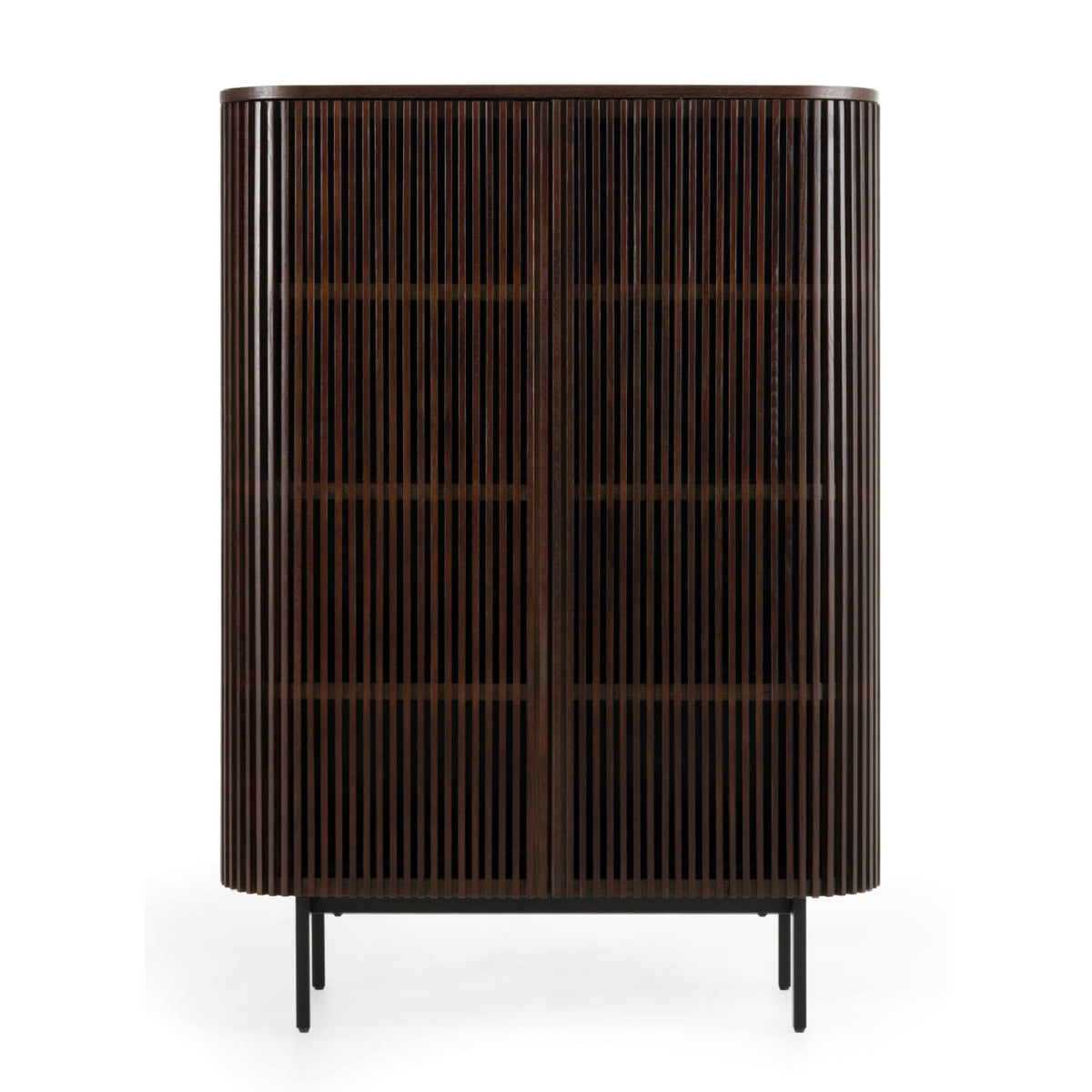 Smoked Ash Tall Sideboard – Clifton – angled view