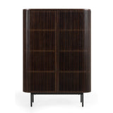 Smoked Ash Tall Sideboard – Clifton – angled view