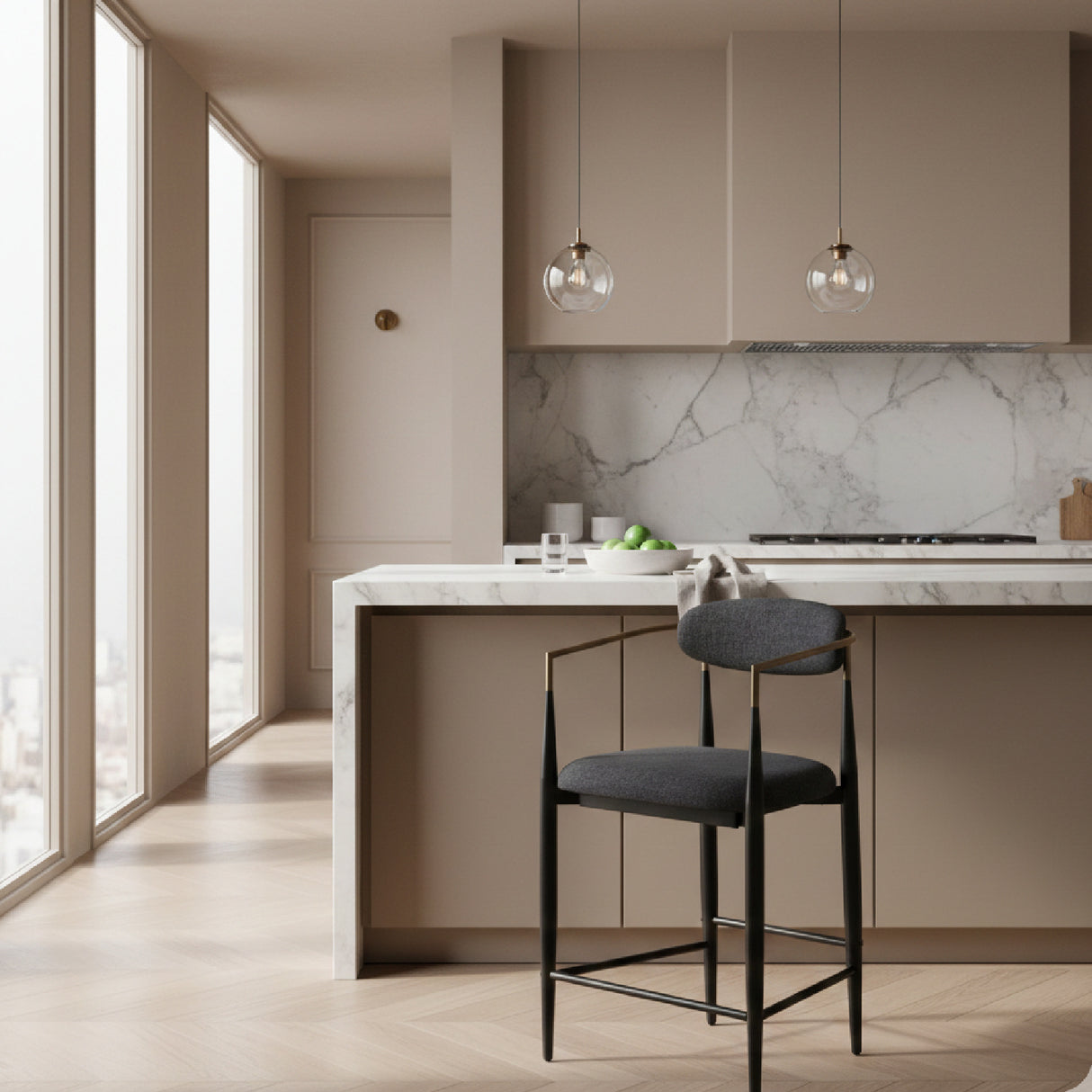   Gold-Armed Counter Chair | Oroa.com