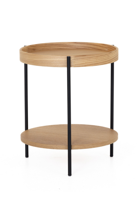 Round Wooden 2-Layer End Table | OROA Modern Savoy | Oroa.com