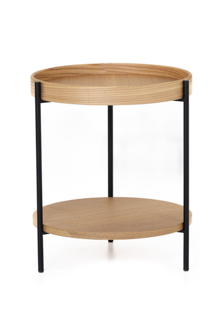 Round Wooden 2-Layer End Table | OROA Modern Savoy | Oroa.com