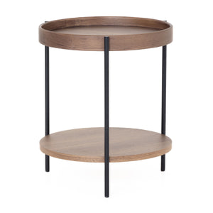   Round Wooden 2-Layer End Table | Oroa.com