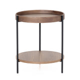 Round Wooden 2-Layer End Table | OROA Modern Savoy