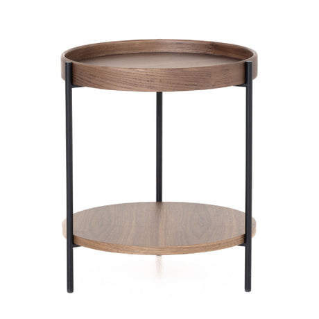 Round Wooden 2-Layer End Table | OROA Modern Savoy