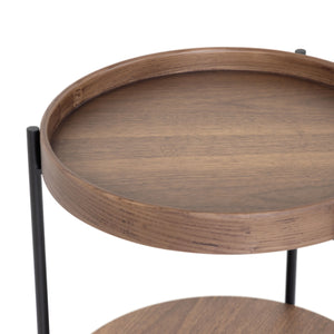   Round Wooden 2-Layer End Table | Oroa.com