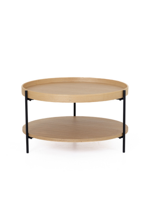 Round Wooden 2-Layer Coffee Table M | OROA Modern Savoy