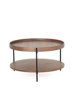 Round Wooden 2-Layer Coffee Table M | OROA Modern Savoy