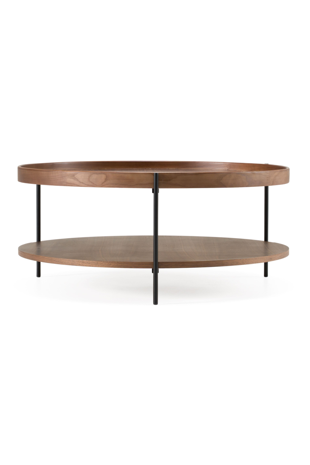 Round Wooden 2-Shelf Coffee Table | OROA Modern Savoy | Oroa.com