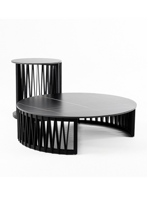 Round Black Ceramic Coffee Tables (2) | OROA Modern Larimer | Oroa.com