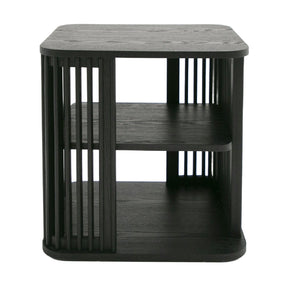 Slatted Black Ash End Table – Thayne – front view