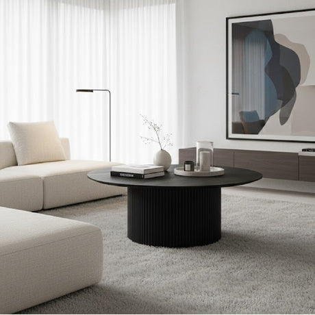   Black Ash Round Coffee Table | Oroa.com