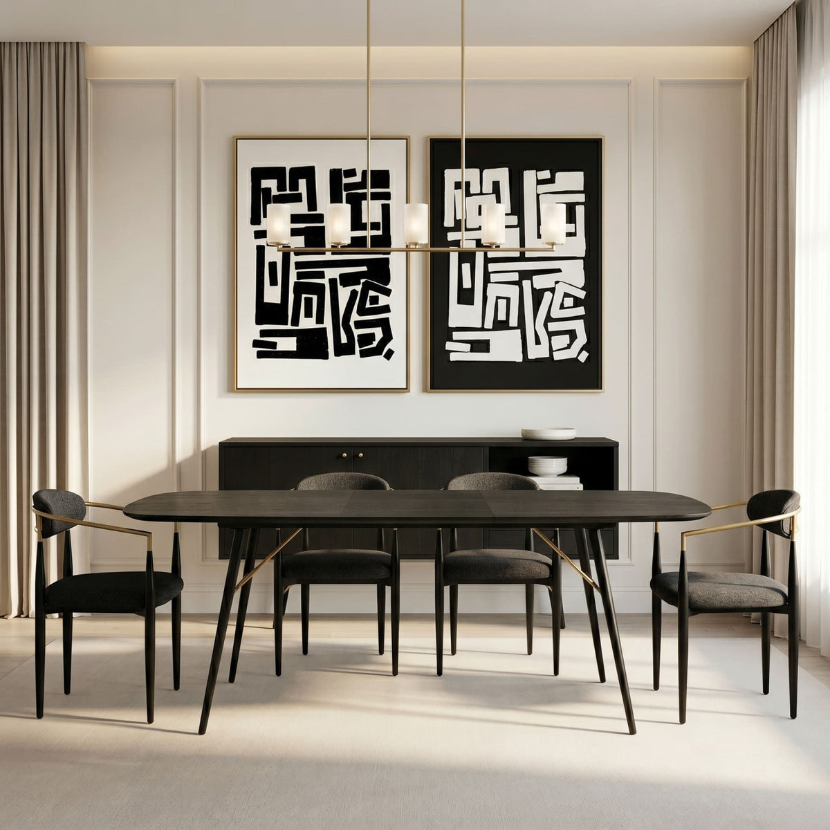 Black Oak Extendable Dining Table | OROA Modern Billy