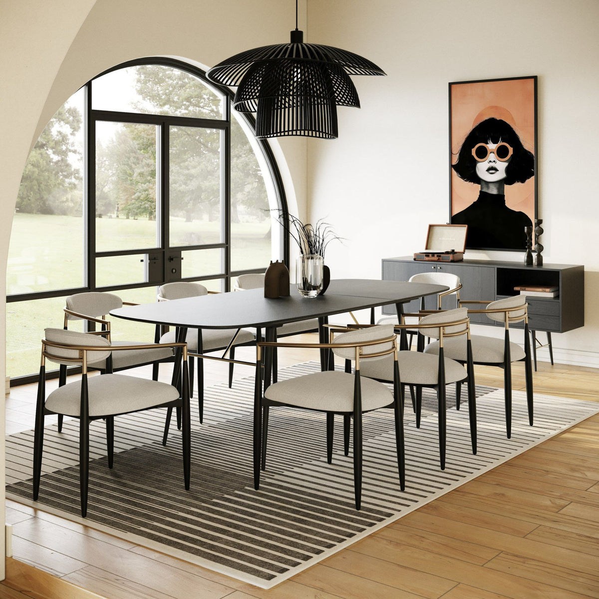 Black Oak Extendable Dining Table | OROA Modern Billy