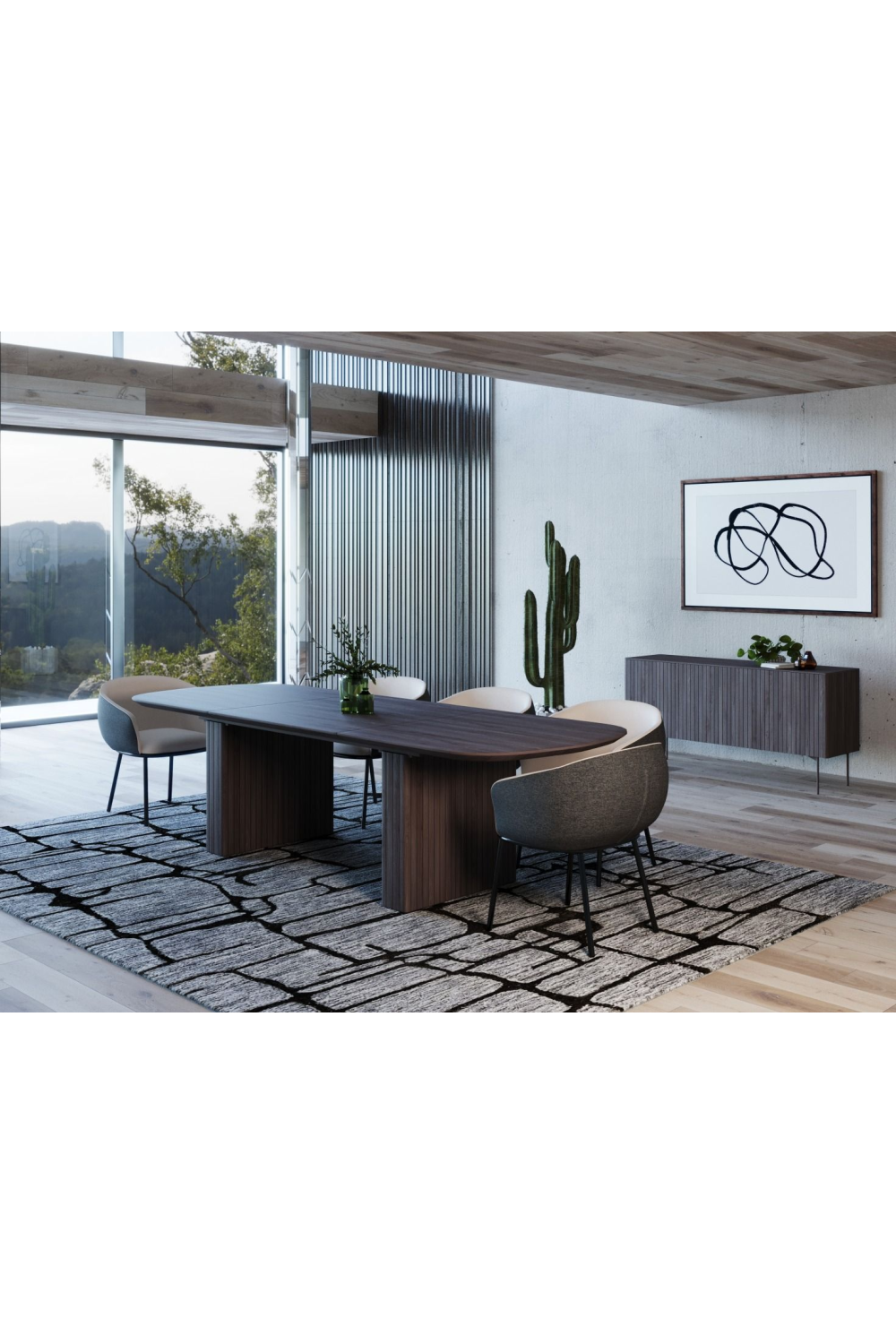 Smoked Oak Extendable Dining Table | OROA Modern Calhoun | Oroa.com