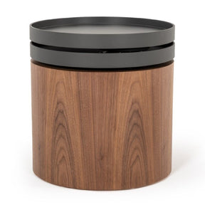 Modern European furniture - Walnut Swivel Top End Table - www.oroa.com