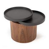 Walnut Swivel Top End Table | OROA Modern Bascom