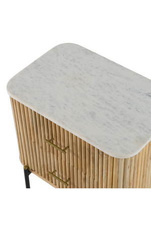 Varnished Mango Wood 2-Drawer Nightstand | OROA Modern Cambridge | Oroa.com