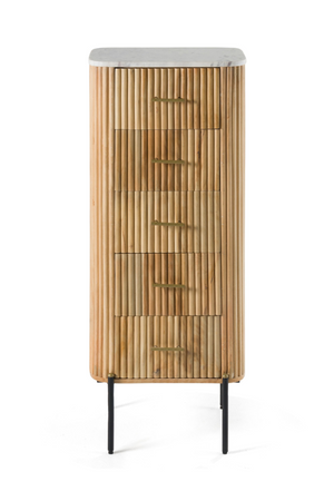Fluted Mango Wood 5-Drawer Chest | OROA Modern Cambridge | Oroa.com