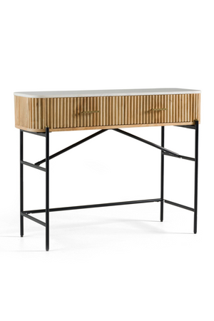 Varnished Mango Wood Vanity Table | OROA Modern Cambridge | Oroa.com