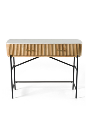 Varnished Mango Wood Vanity Table | OROA Modern Cambridge | Oroa.com