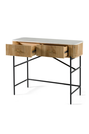 Varnished Mango Wood Vanity Table | OROA Modern Cambridge | Oroa.com